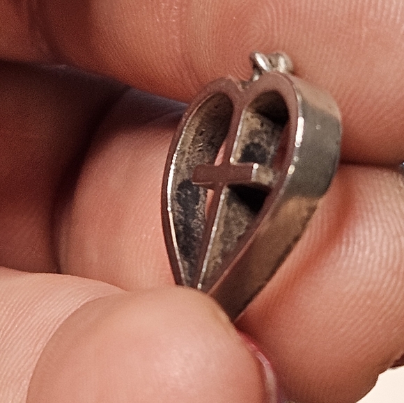 James Avery Sterling Silver Heart Cross Pendant Charm Retired Eternity Forever - Picture 3 of 11